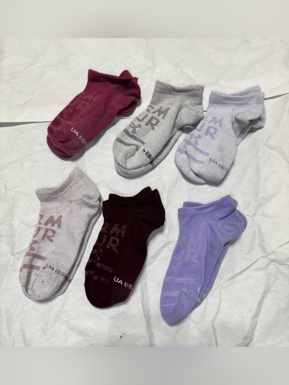 Under Armour Low-Cut Socks - Burgundy, Gray, Lavender, Light Purple
